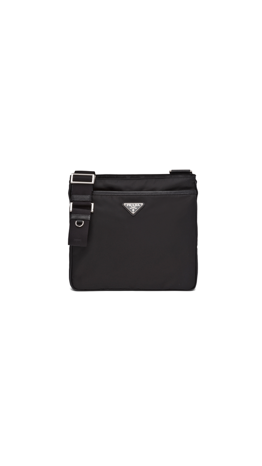 Re-Nylon and Saffiano Shoulder Bag - Black