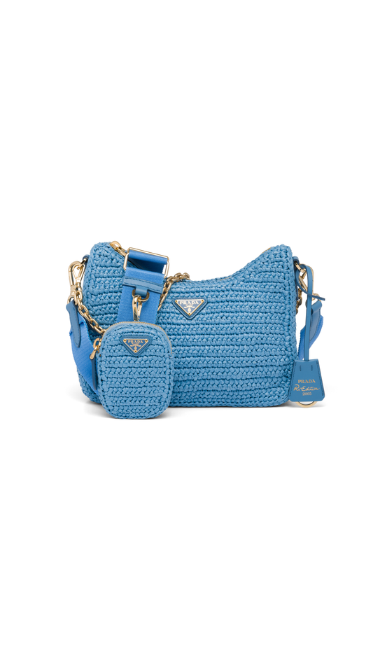 Re-Edition 2005 Raffia Bag - Blue