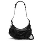 Le Cagole XS Shoulder Bag Crocodile Embossed - Black