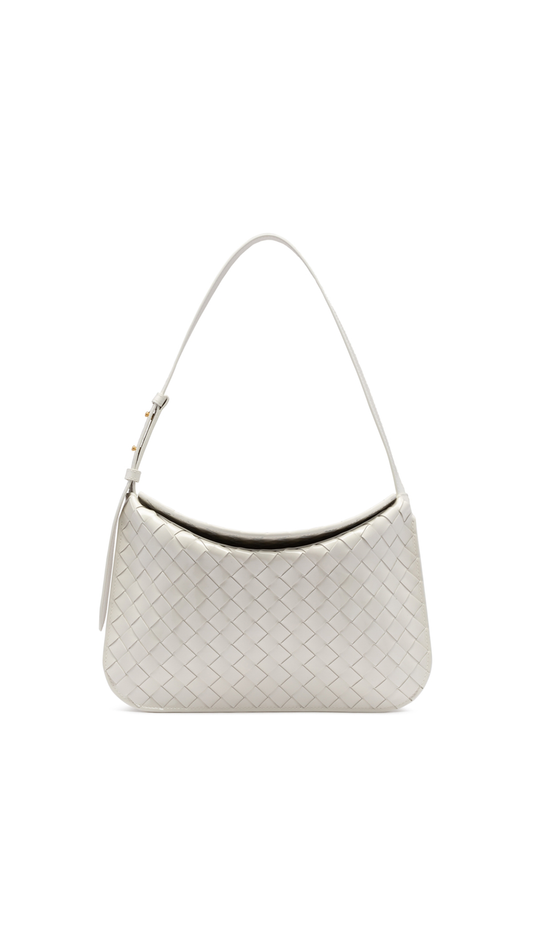 Intrecciato Flap Bag - White