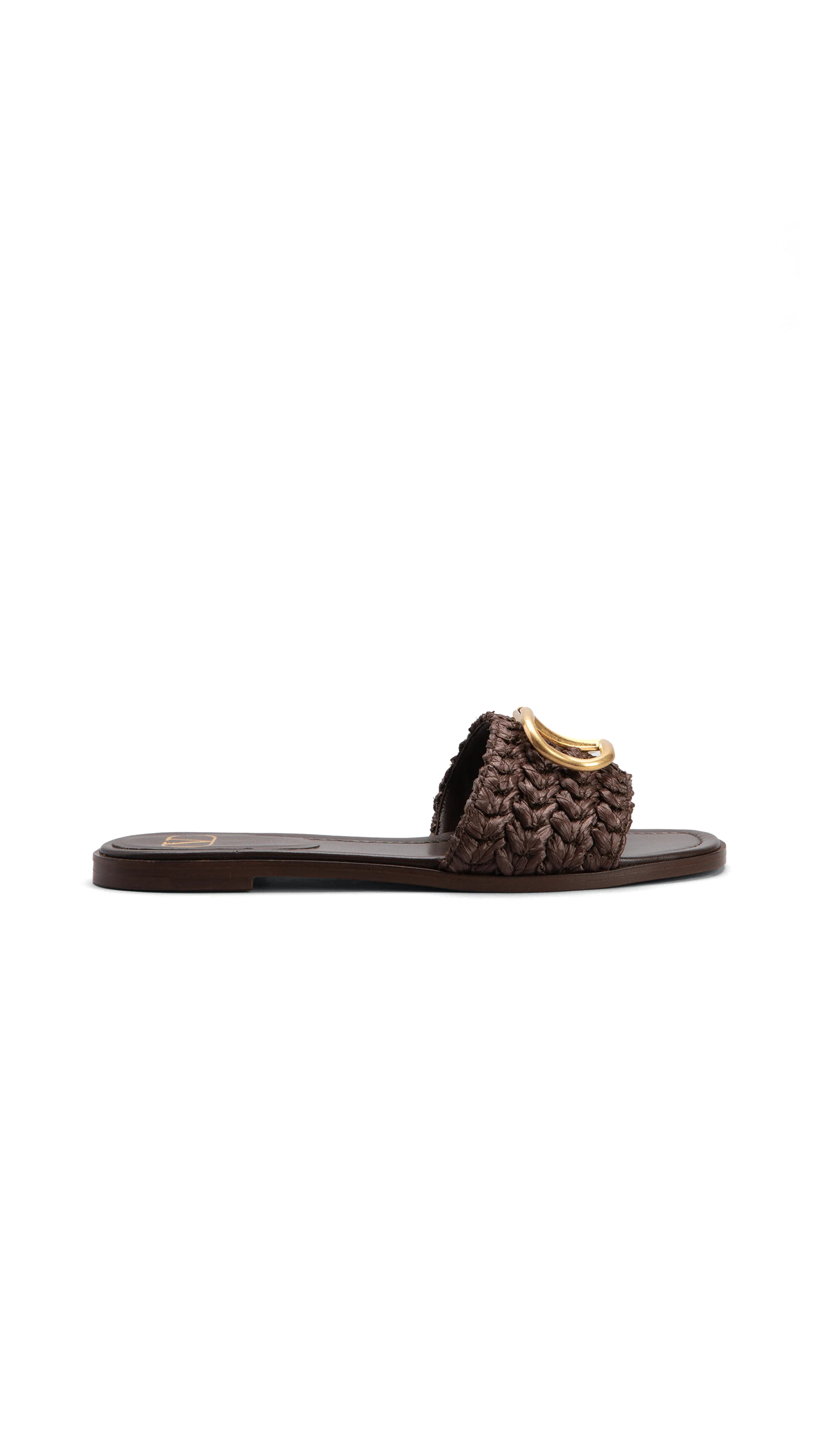 VLogo Raffia Slides - Brown