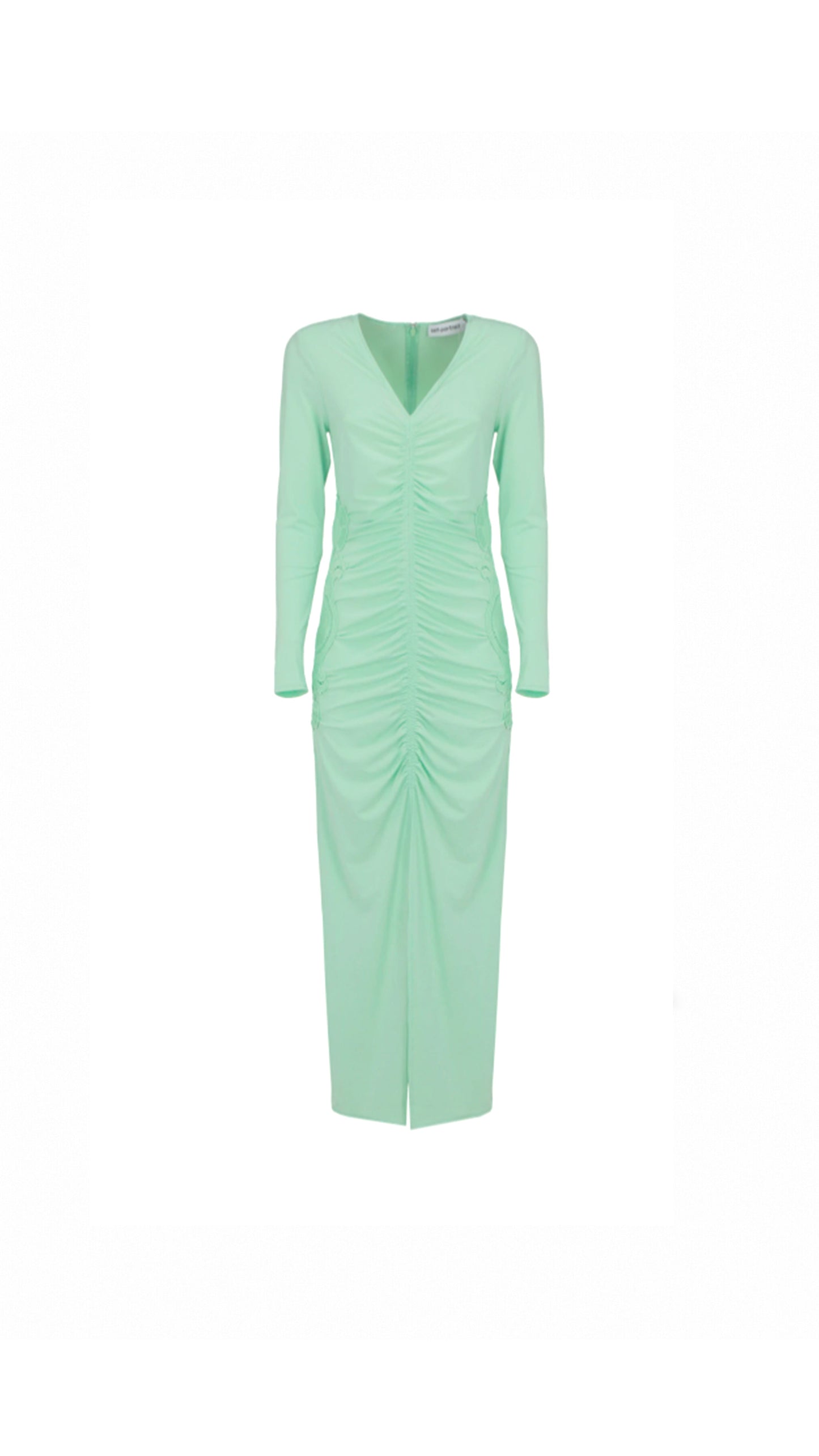 Spearmint Jersey Gathered Midi Dress
