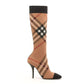 Knitted Check Sock Boots