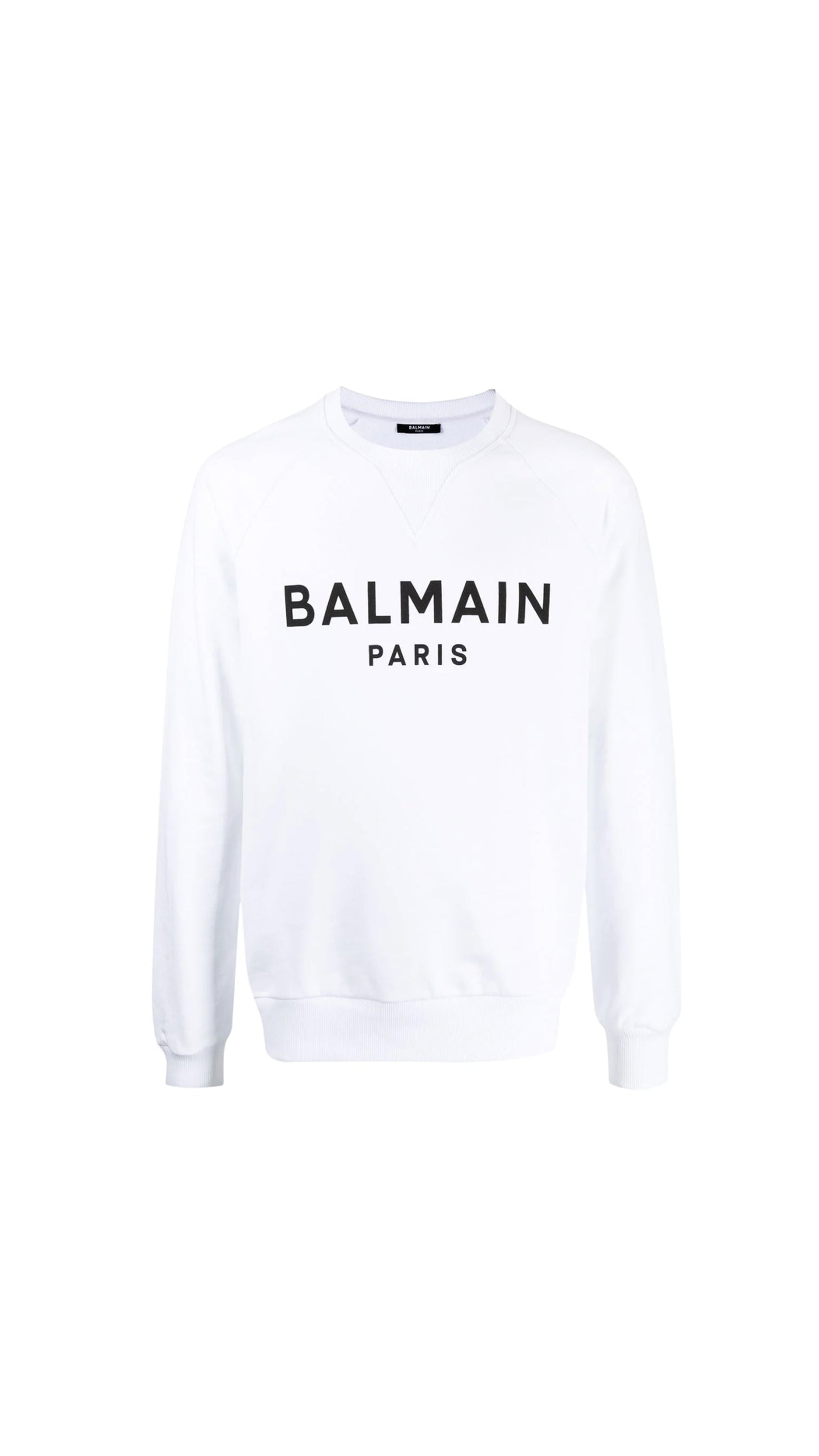 Cotton Sweatshirt With Logo Print - White.