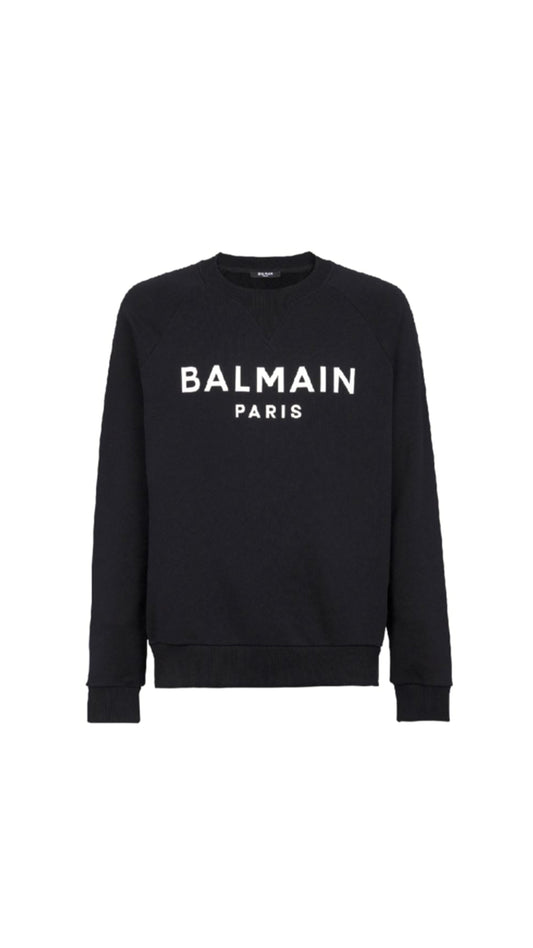 Cotton Sweatshirt With Logo Print - Black.