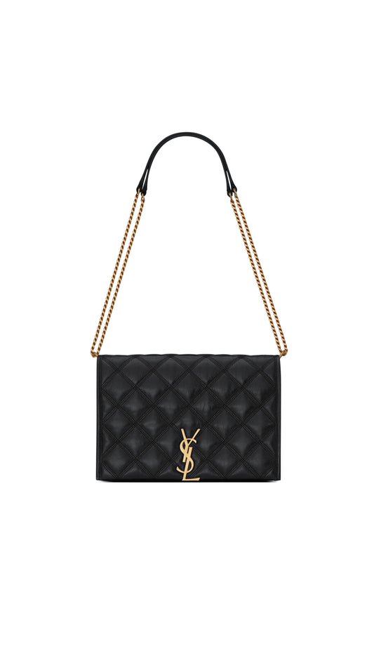 Becky Mini Chain Bag In Carre-Quilted Lambskin - Black
