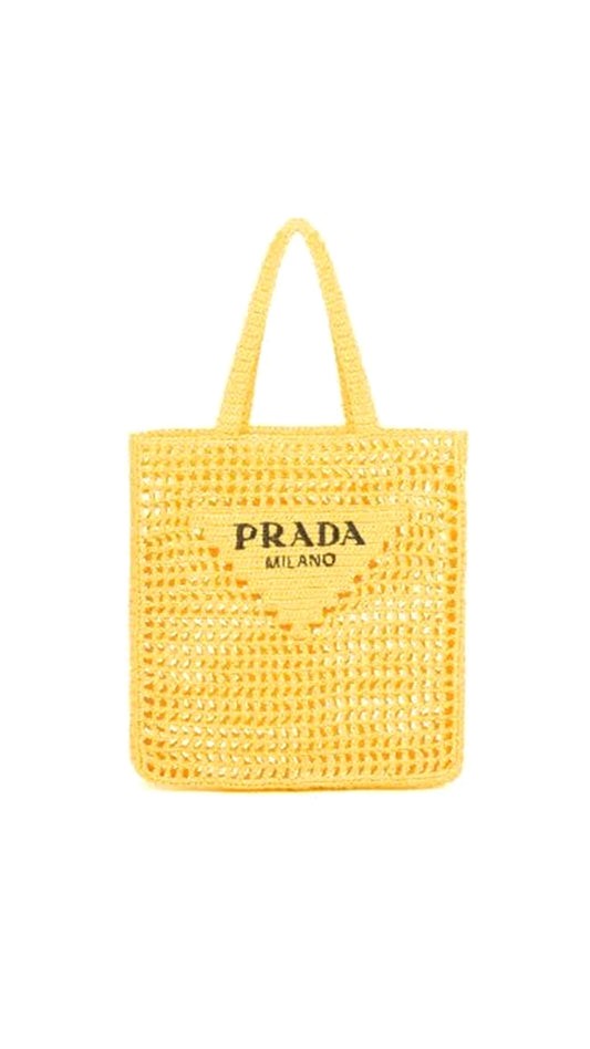 Raffia Tote Bag - Yellow