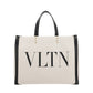 Small VLTN Print Canvas Tote Bag - Ivory