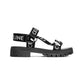 Leo Strappy Sandal In Textile - Black