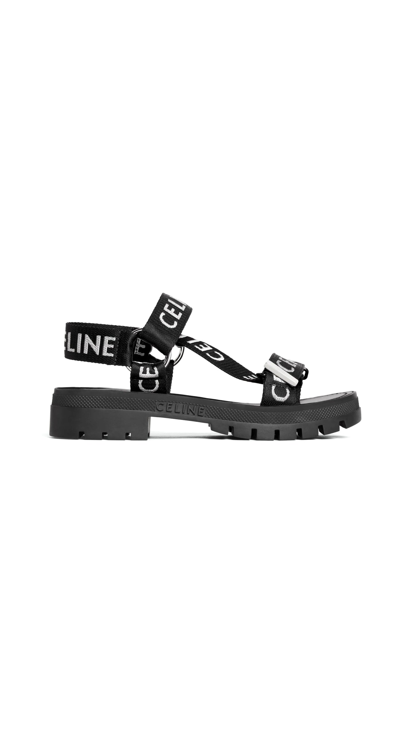 Leo Strappy Sandal In Textile - Black
