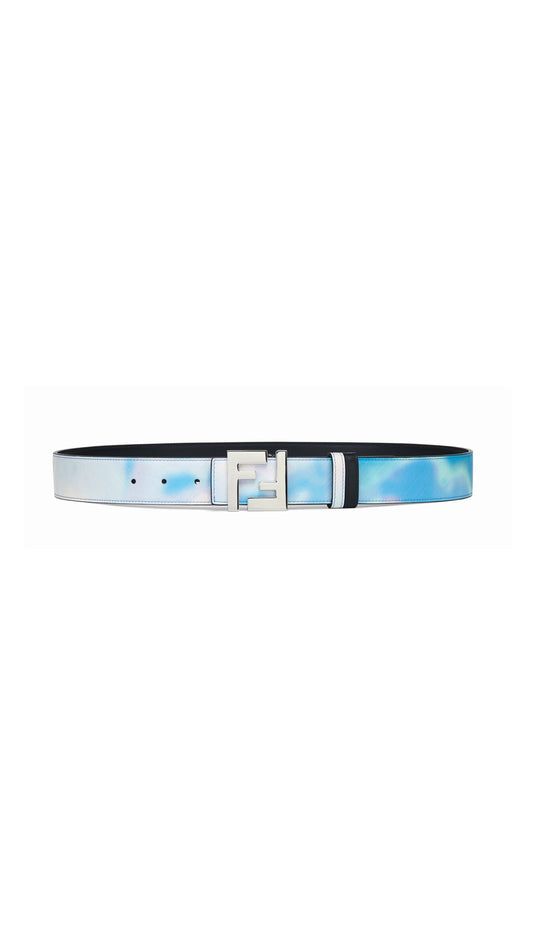 Leather Belt - Light Blue