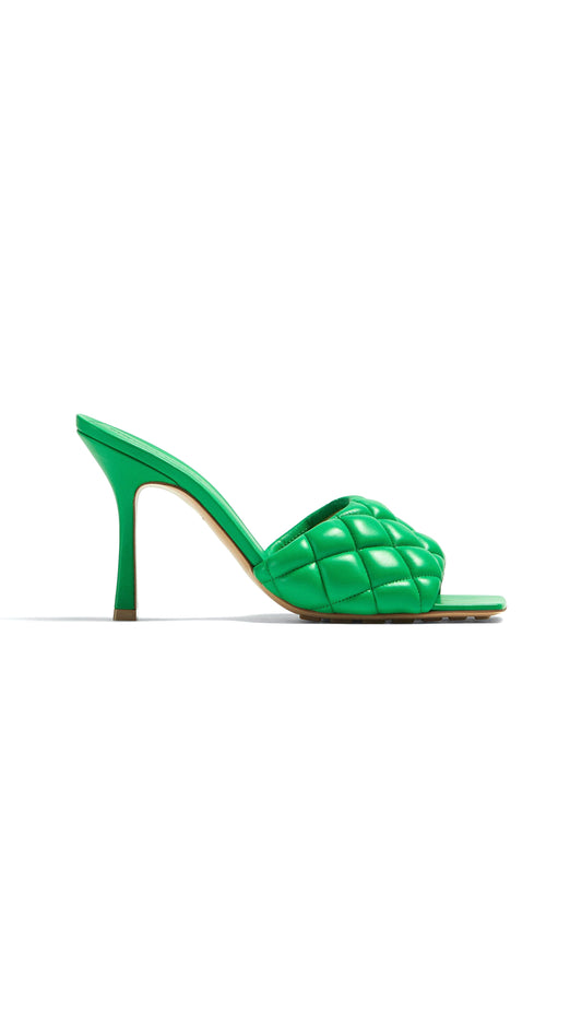 Padded Leather Sandals - Parakeet