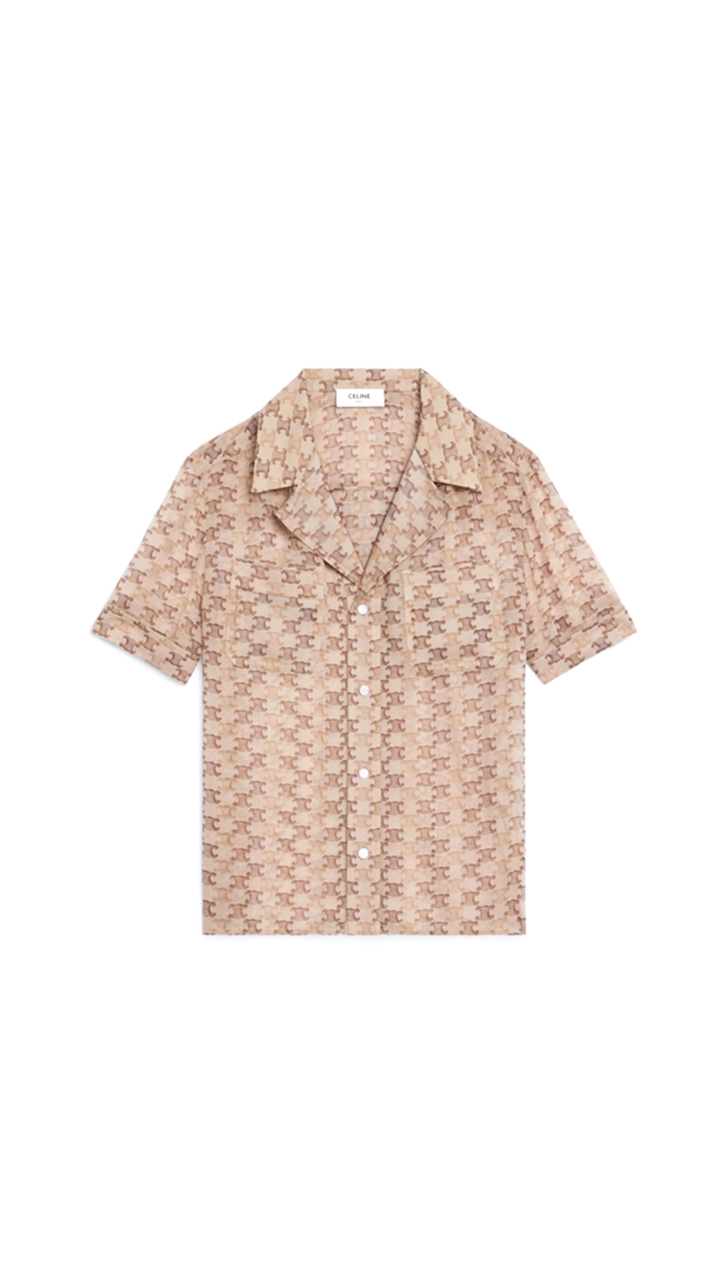 Pajama Shirt In Silk Georgette - Beige