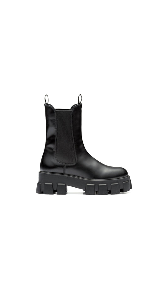 Monolith Brushed Leather Boots - Black