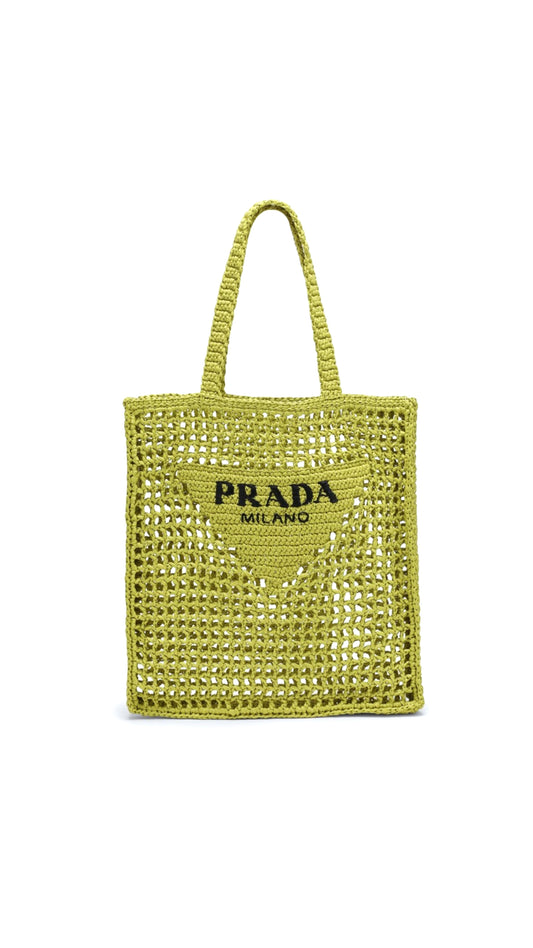 Raffia Tote Bag - Green