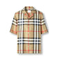 Short-sleeve Check Silk Shirt