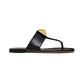 One Stud Calfskin Flat Thong Sandal - Black