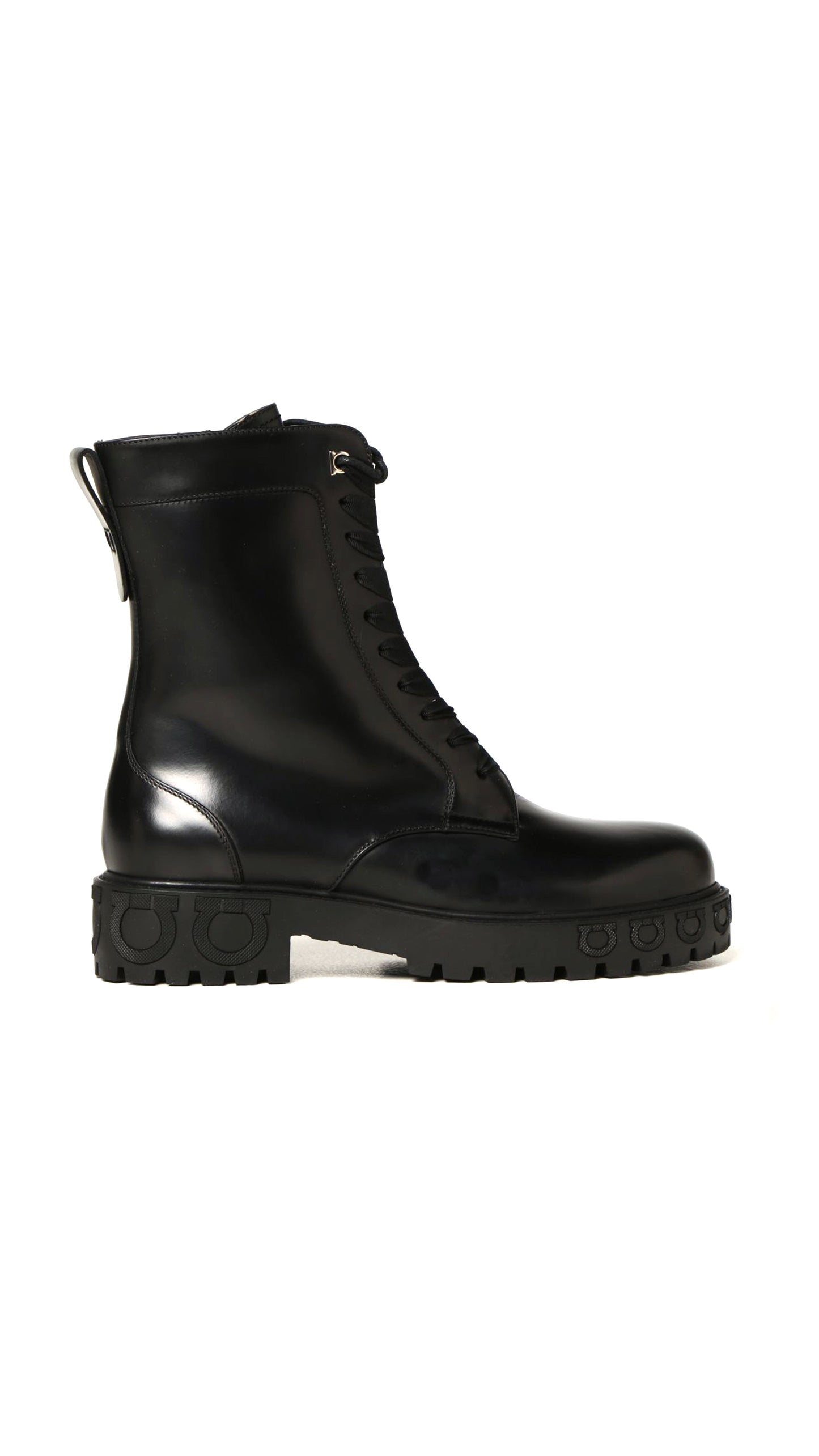 Gancini Boots In Calfskin - Black