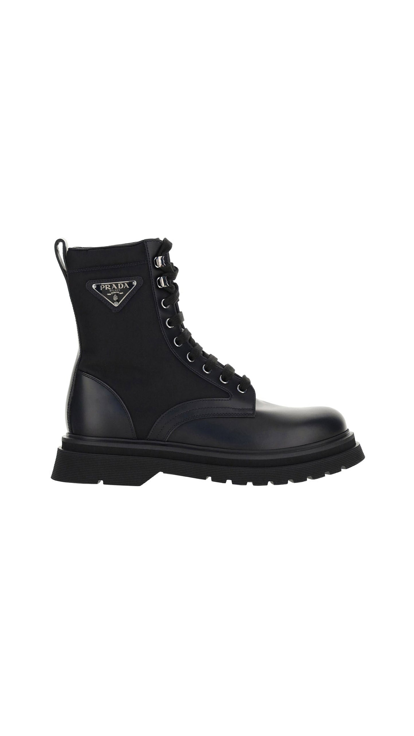 Brushed Rois Leather And Nylon Booties  - Black