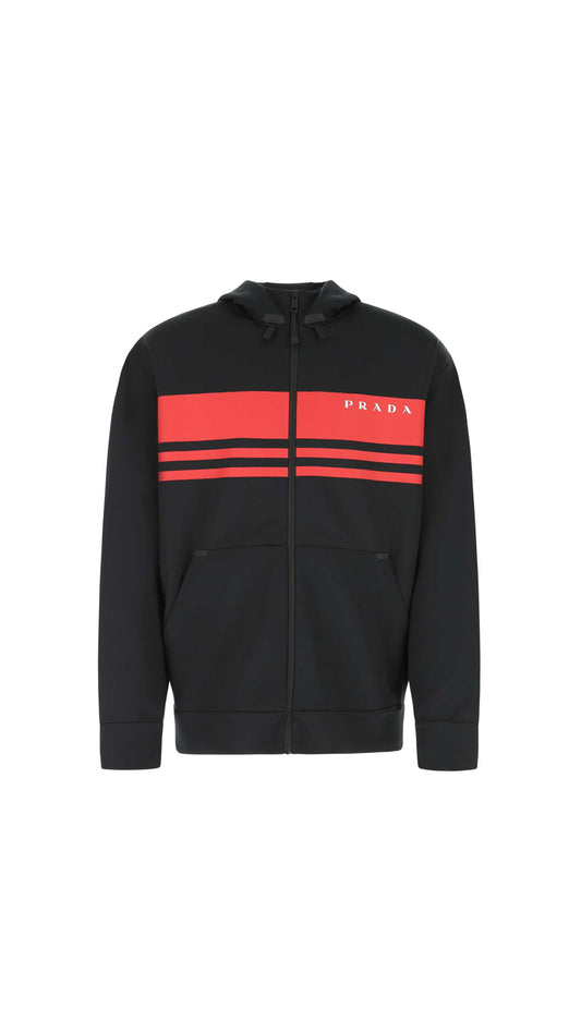 Printed Technical Fabric Jacket - Black