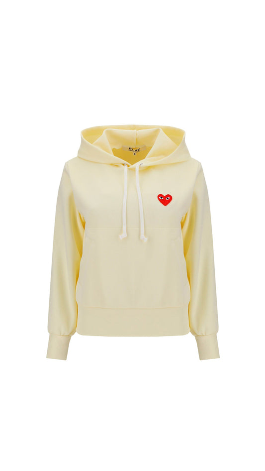 Heart-embroidered Pullover Hoodie