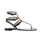 Rockstud Calfskin Flat Flip-Flop Sandal - Black
