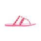 Rockstud Flat Rubber Sandal - Pink.