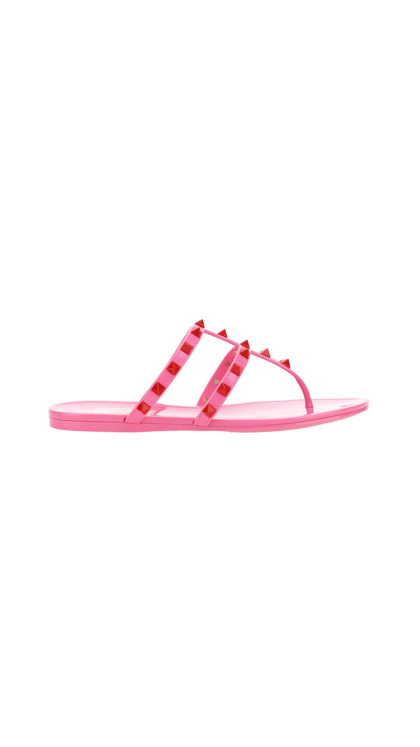 Rockstud Flat Rubber Sandal - Pink.