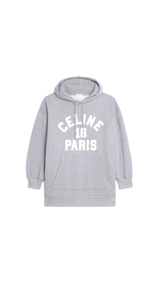 16 Hoodie In Cotton Fleece - Grey