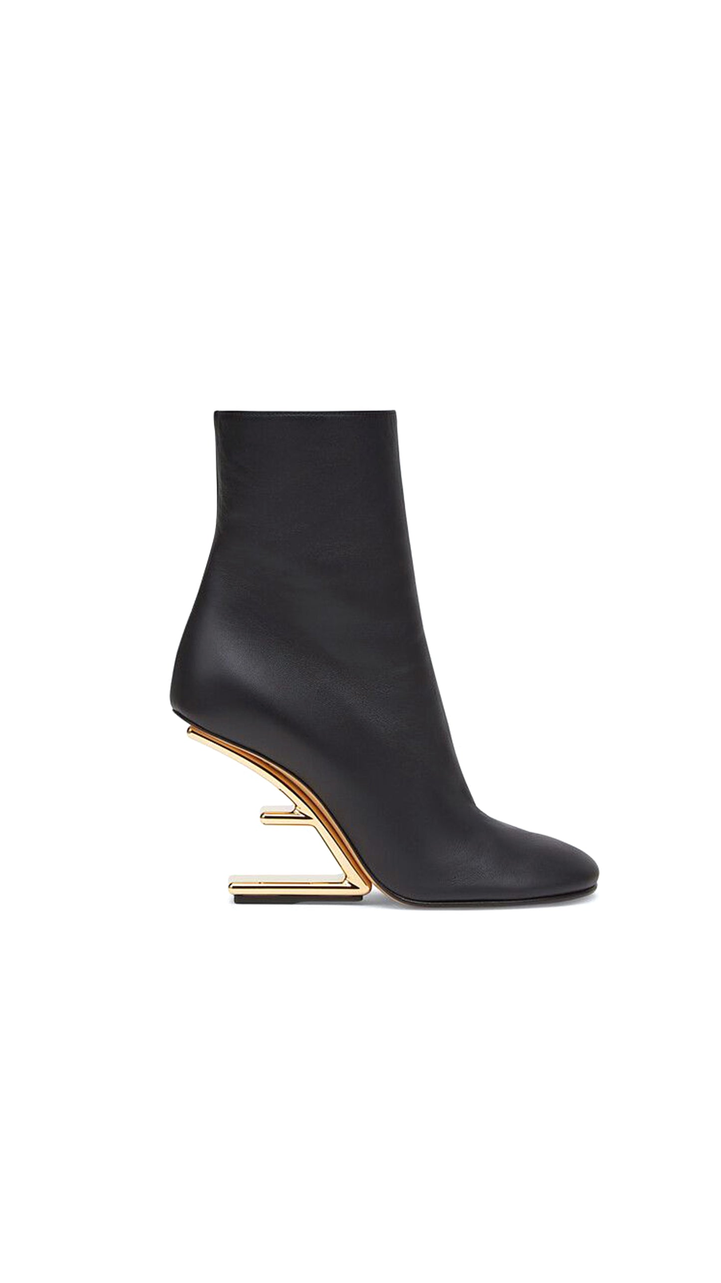 Fendi First Black Nappa Leather High-Heel Boots - Black