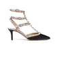 Rockstud Caged Pump 65mm - Black / Nude.