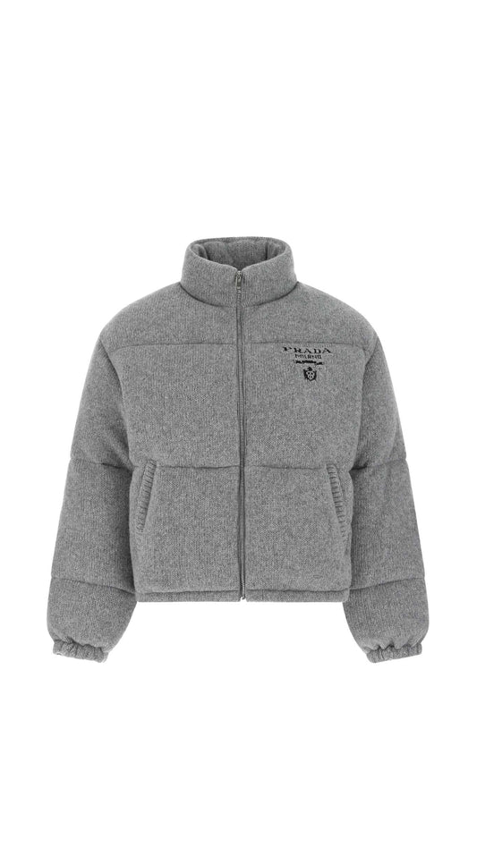 Cropped Cashmere Down Jacket - Grey