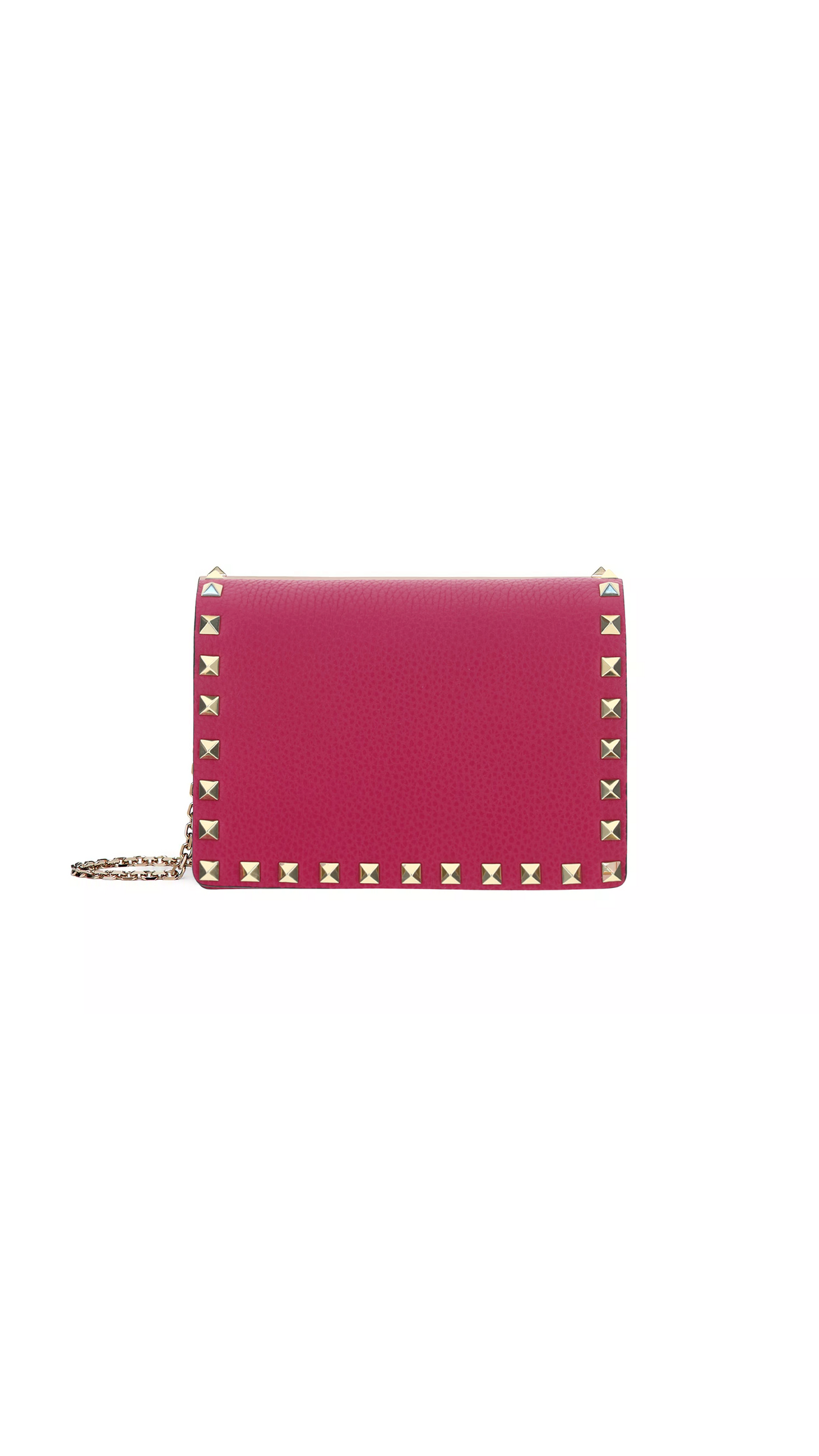 Rockstud Calfskin Chain Pouch - Blossom