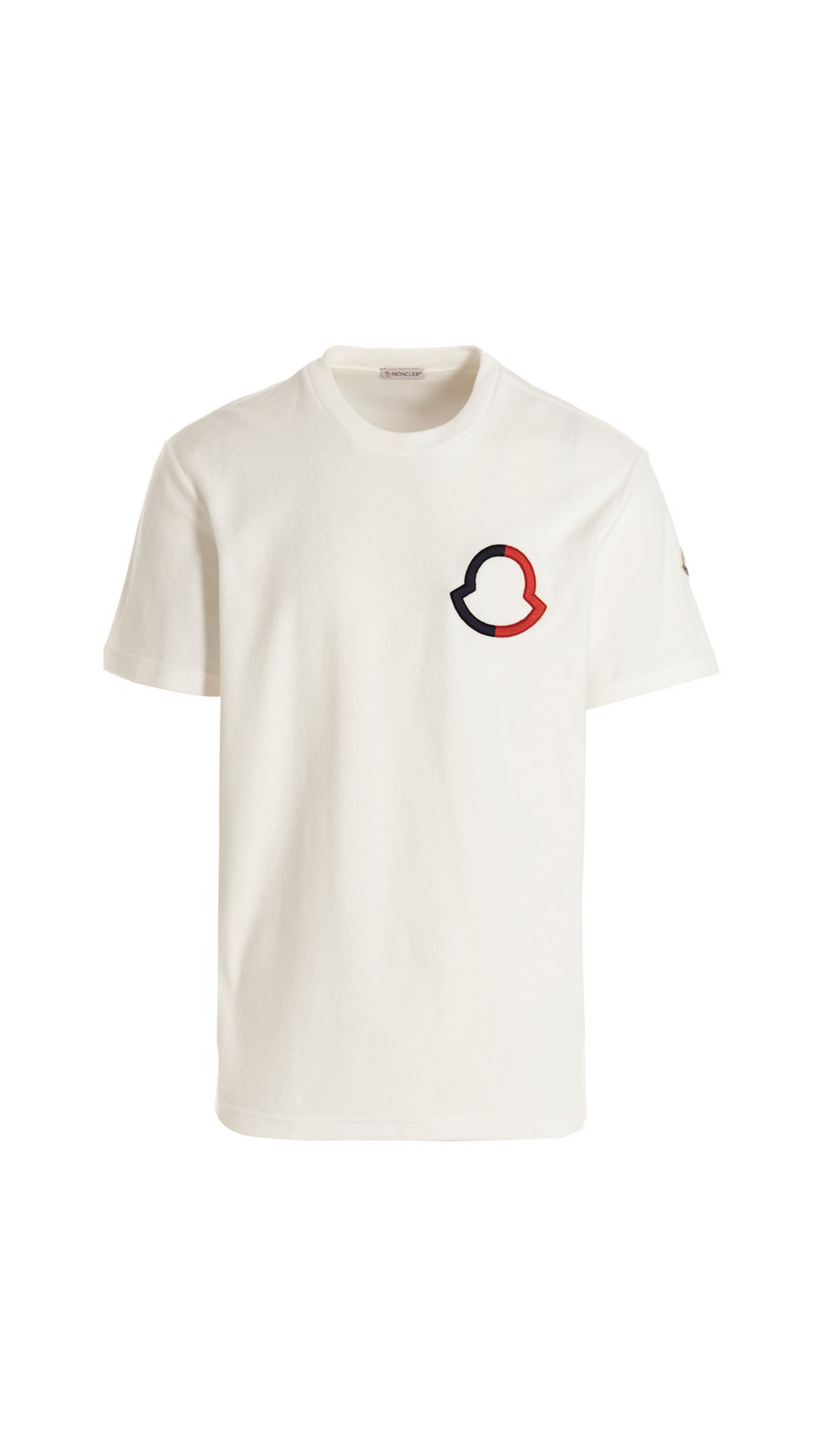 T-shirt with Embroidered Logo - White