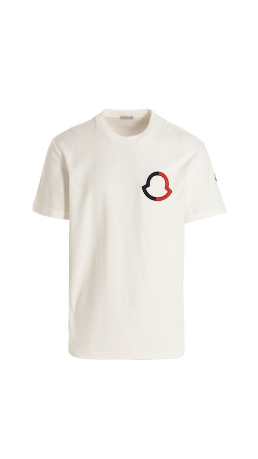 T-shirt with Embroidered Logo - White
