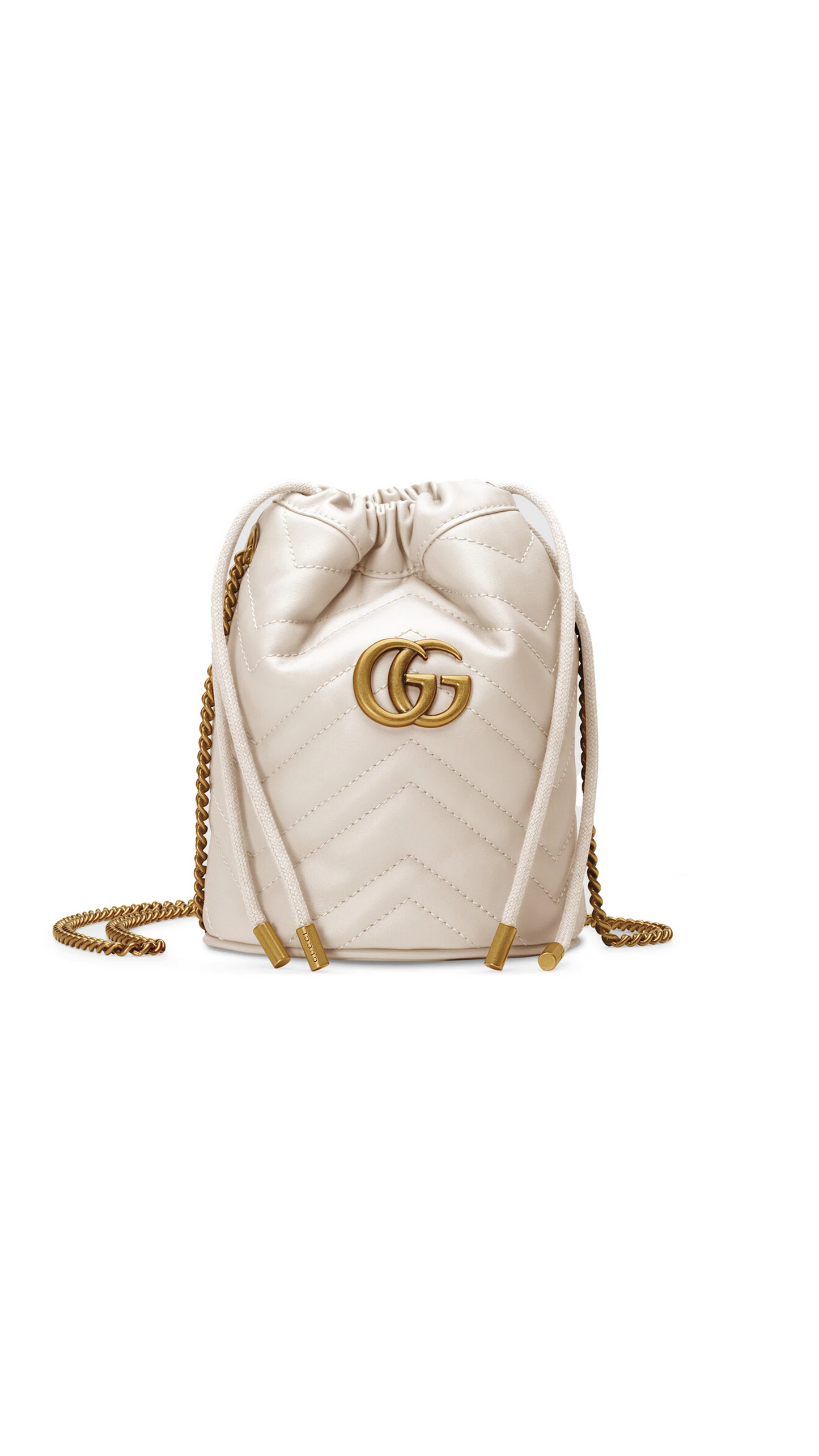 GG Marmont Mini Bucket Bag - White