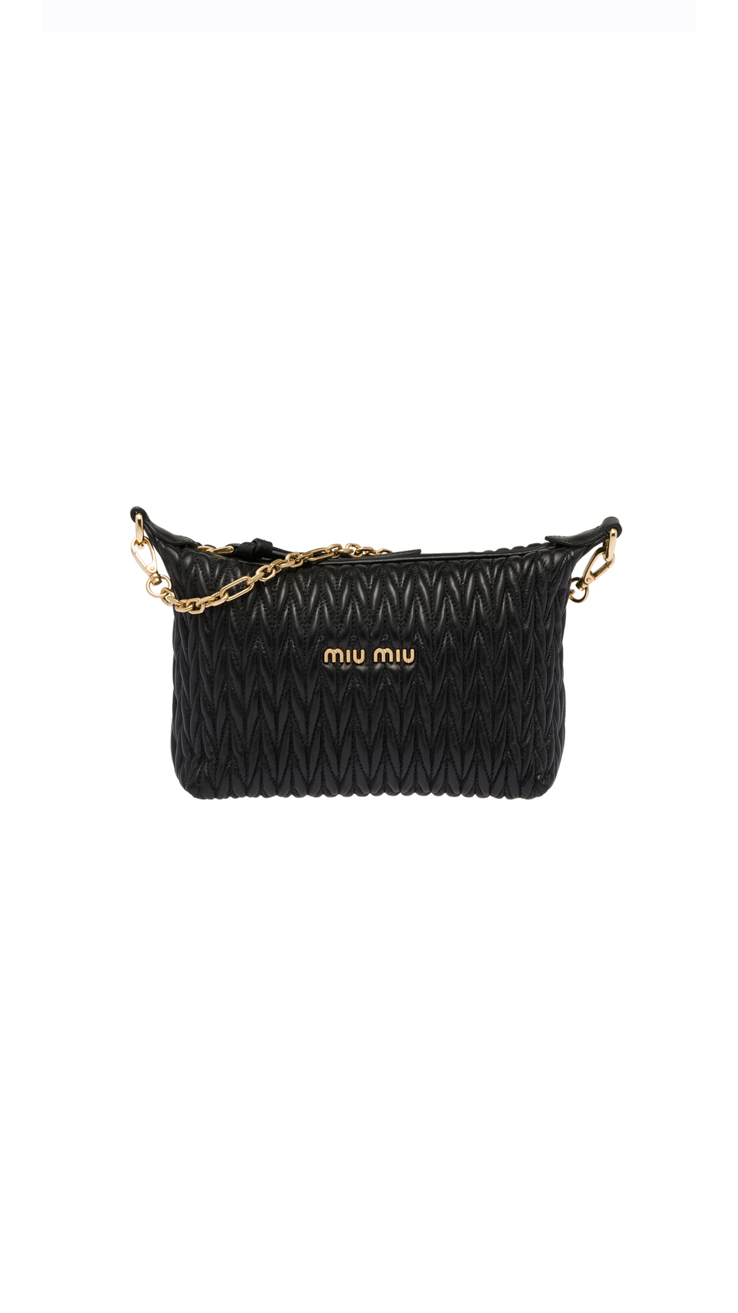 Miu Spirit Matelassé Leather Mini Bag - Black