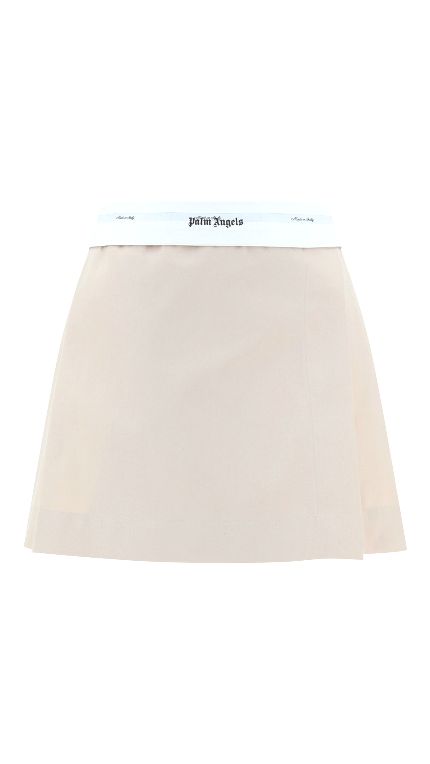 Reversed Waistband Chino Skirt - Beige/White