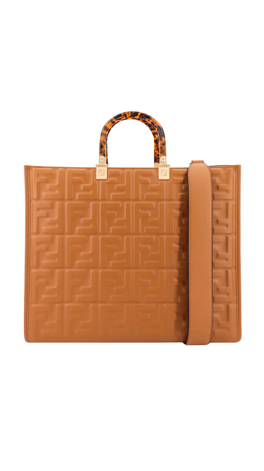 Fendi Sunshine Medium Leather Tote - Brown