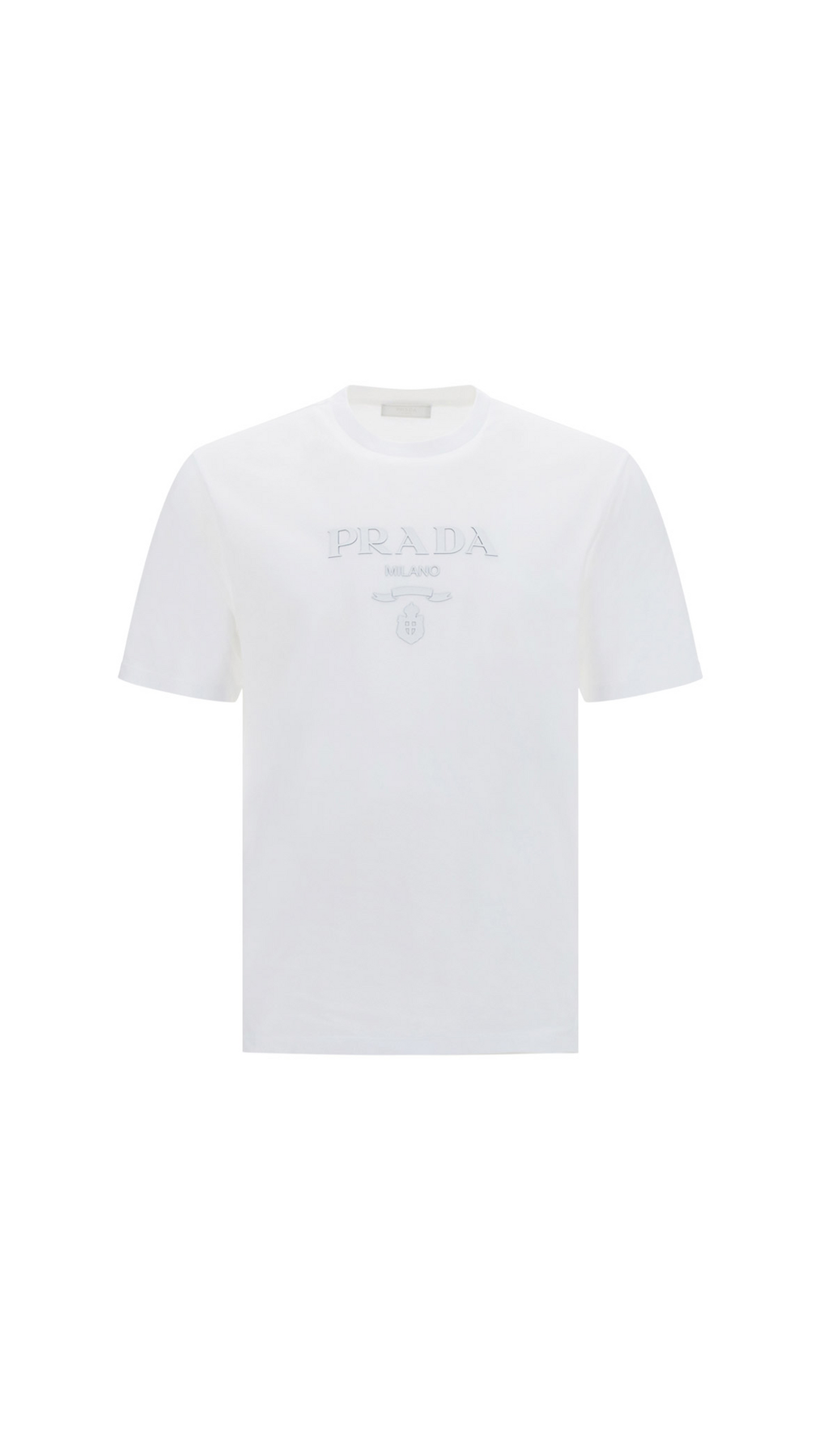 Cotton Embroidered  T-Shirt - White