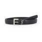 Narrow Leather Belt with a Square Buckle With the YSL Logo - Black.