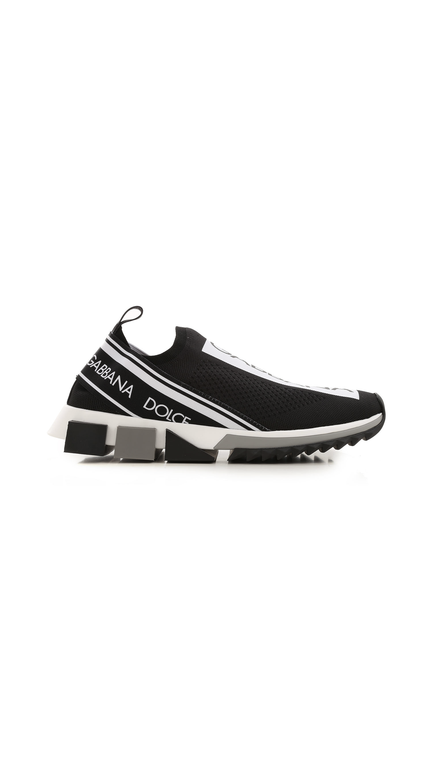 Stretch Jersey Sorrento Sneakers with Logo - Black/White