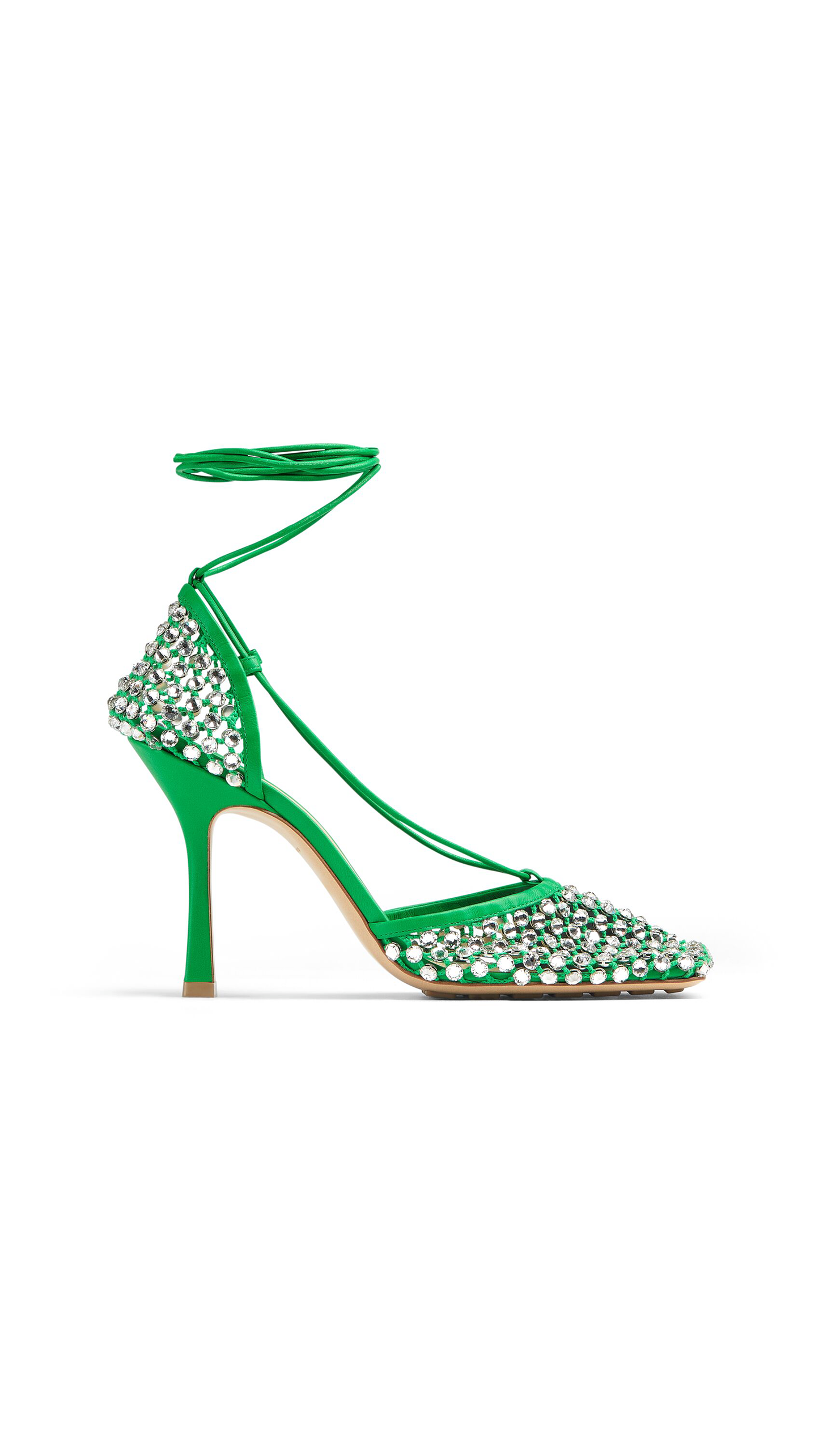 Sparkle Stretch Lace-Up Sandal - Parakeet / Crystal.