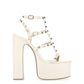 Rockstud Caged Platform Sandals 155mm - Ivory