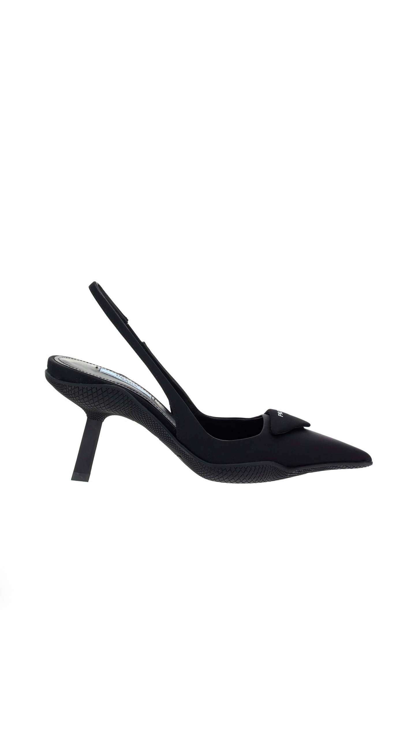 Re-Nylon Slingback Pumps - Black