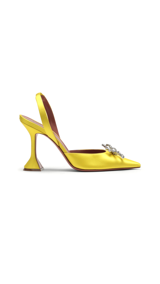 Rosie Sling Satin Pump - Yellow