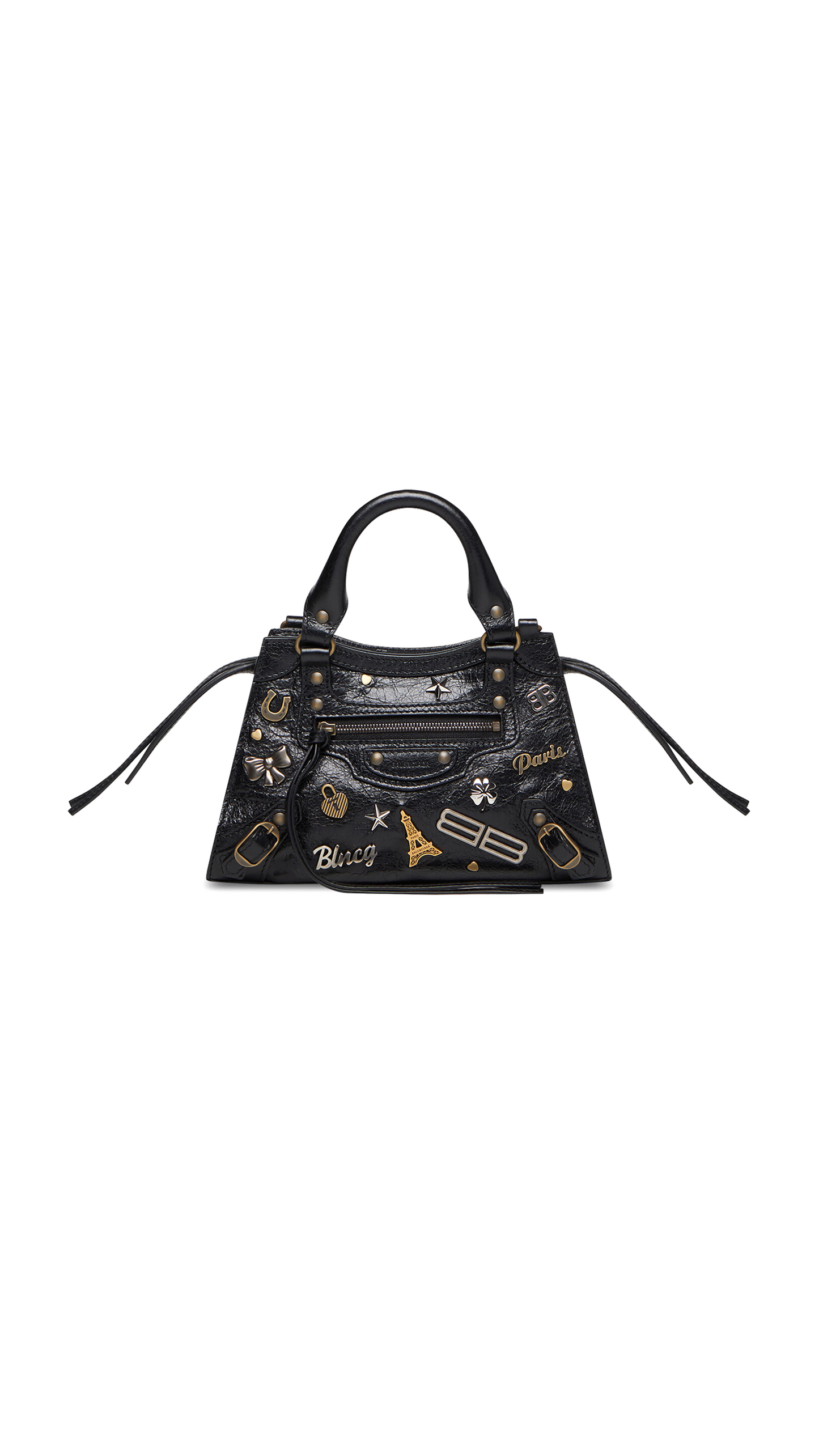 Neo Classic Mini Handbag with Pins - Black