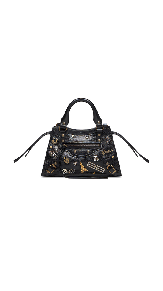 Neo Classic Mini Handbag with Pins - Black