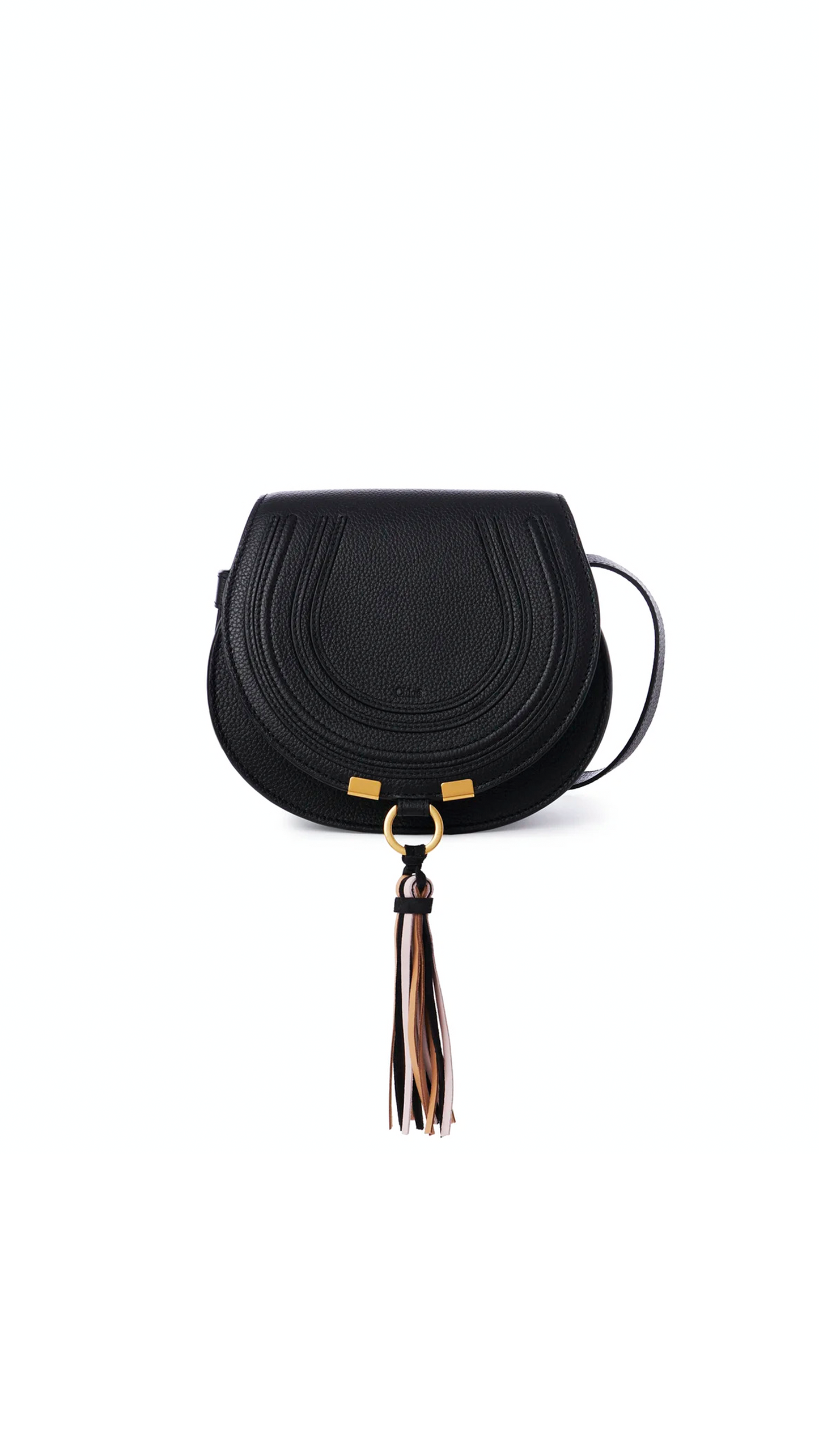Marcie Small Saddle Bag - Black