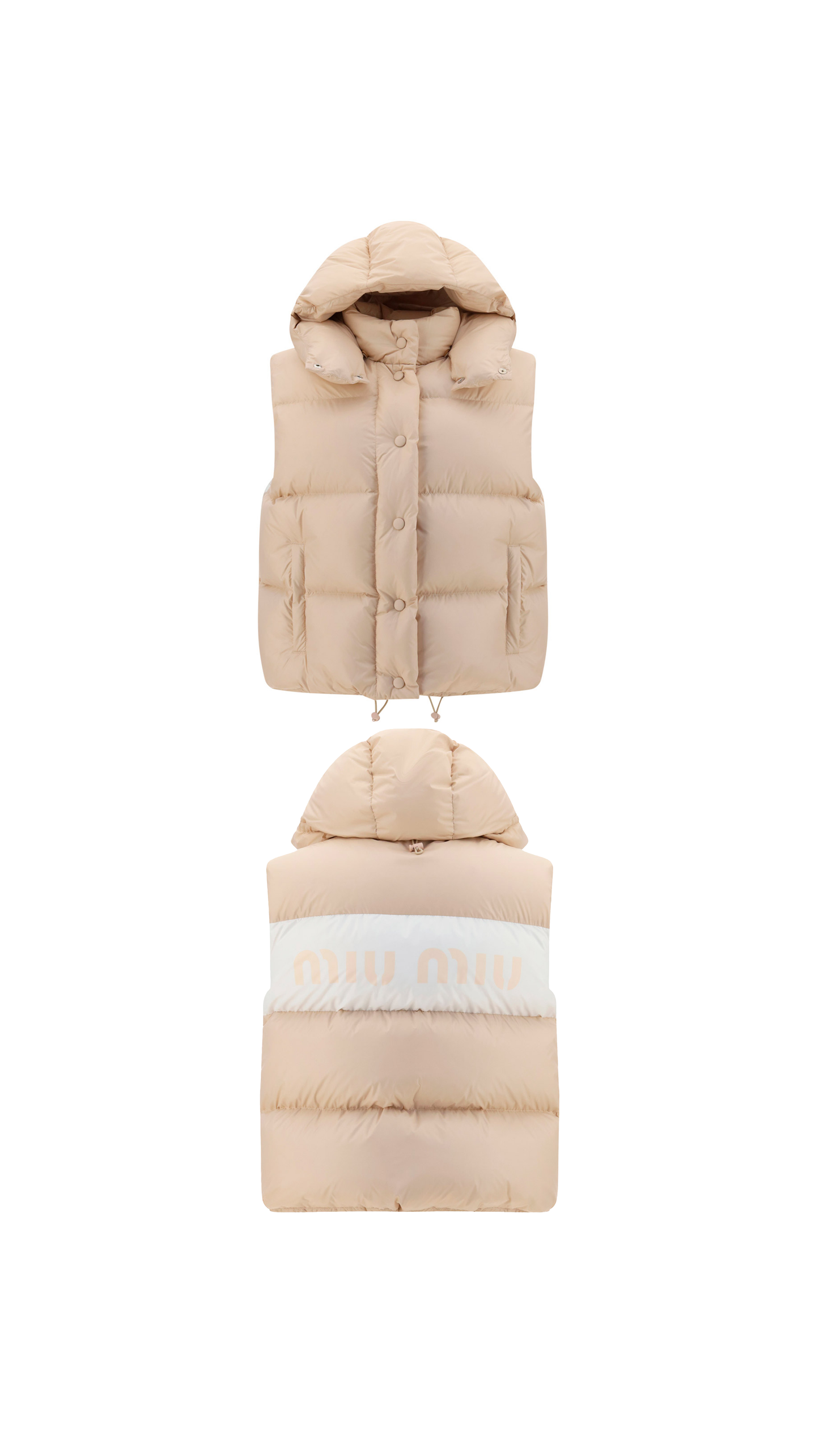 Nylon Down Vest - Peach Pink